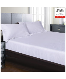 شرشف مورا ساده مقلم 250 خيط  قطن 100% سير 180*200