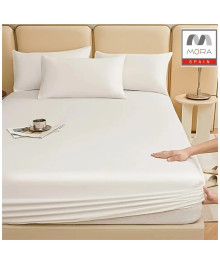 طقم شرشف مورا سادة سير ، 3 قطع، مصنوع من قطن 100% بمقاس مجوز/كينج (200×200 سم)