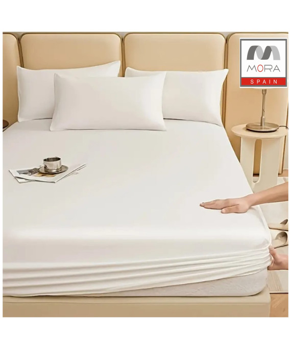 طقم شرشف مورا سادة سير ، 3 قطع، مصنوع من قطن 100% بمقاس مجوز/كينج (200×200 سم)