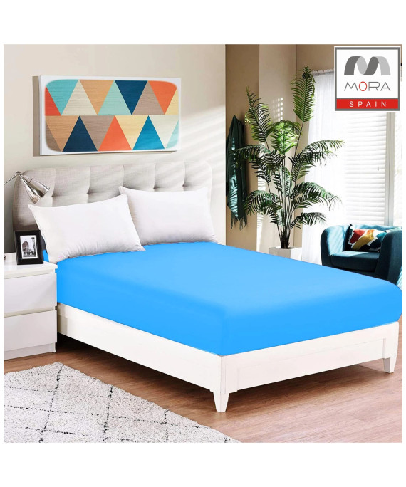 طقم شرشف مورا سادة عادي – 3 قطع، قطن 100% (250×270 سم، مجوز/كينغ)