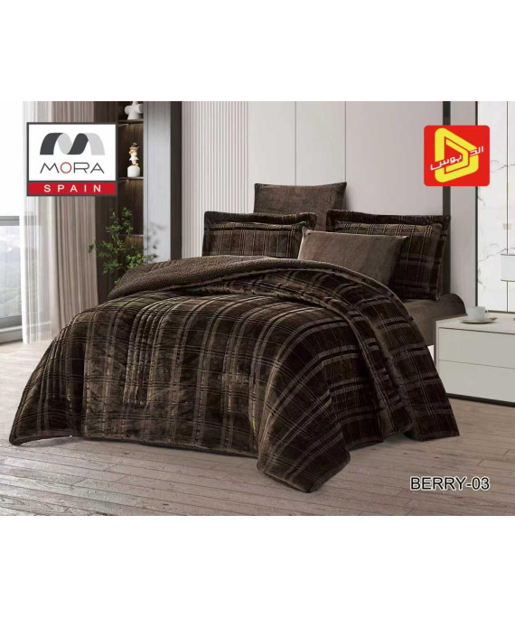  لحاف مورا بيرى شتوى مخمل فرو  4 قطع  مخمل نفر ونص