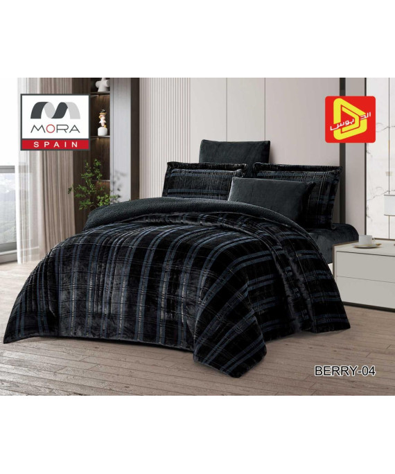  لحاف مورا  بيري مخمل فرو  شتوى  ٦ قطع  نفرين