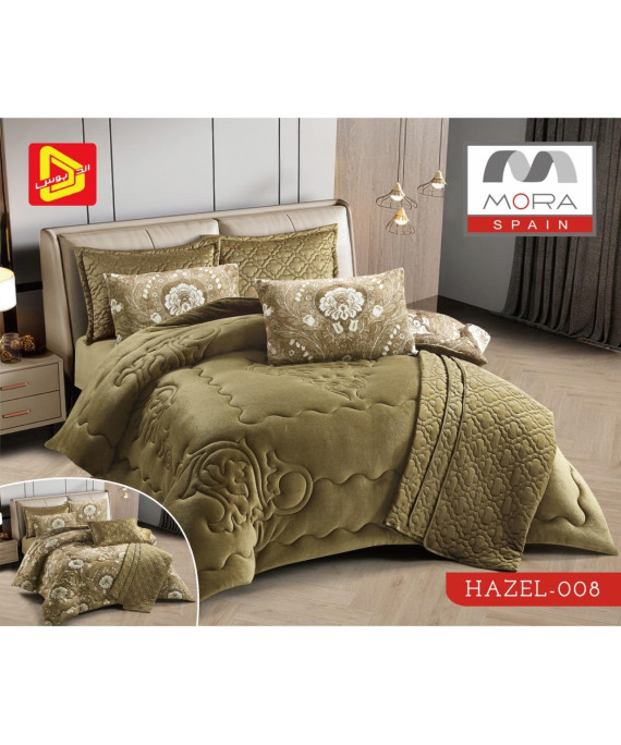 لحاف مورا هازيل  مخمل شتوى  ٦ قطع  نفرين  لحاف مورا هازيل  مخمل شتوى  ٦ قطع  نفرين