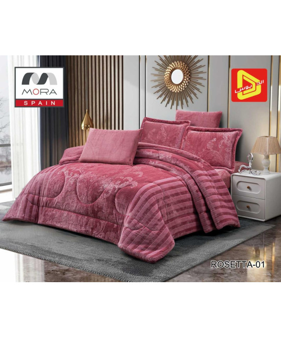  لحاف مورا روزيتا شتوى مخمل فرو  4 قطع  مخمل نفر ونص